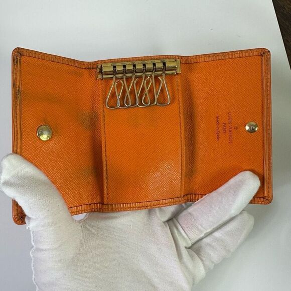 Louis Vuitton Orange Epi Leather 6 Key Holder Case Wallet - Picture 10 of 16